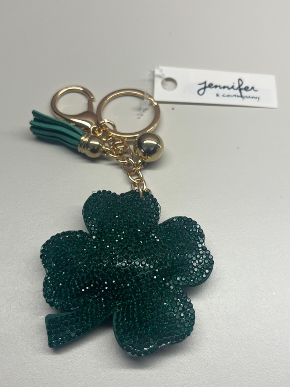 Emerald Green Clover Key & Card Holder Charm